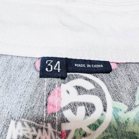 Vintage Stussy Aloha Nylon Shorts Men 34 Black Red Green Rare New With Tags - Picture 3 of 6